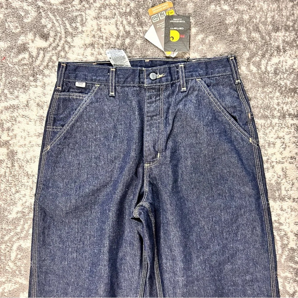 Carhartt Men's Flame Resistant Denim Dungaree New 32x34 - Picture 4 of 7